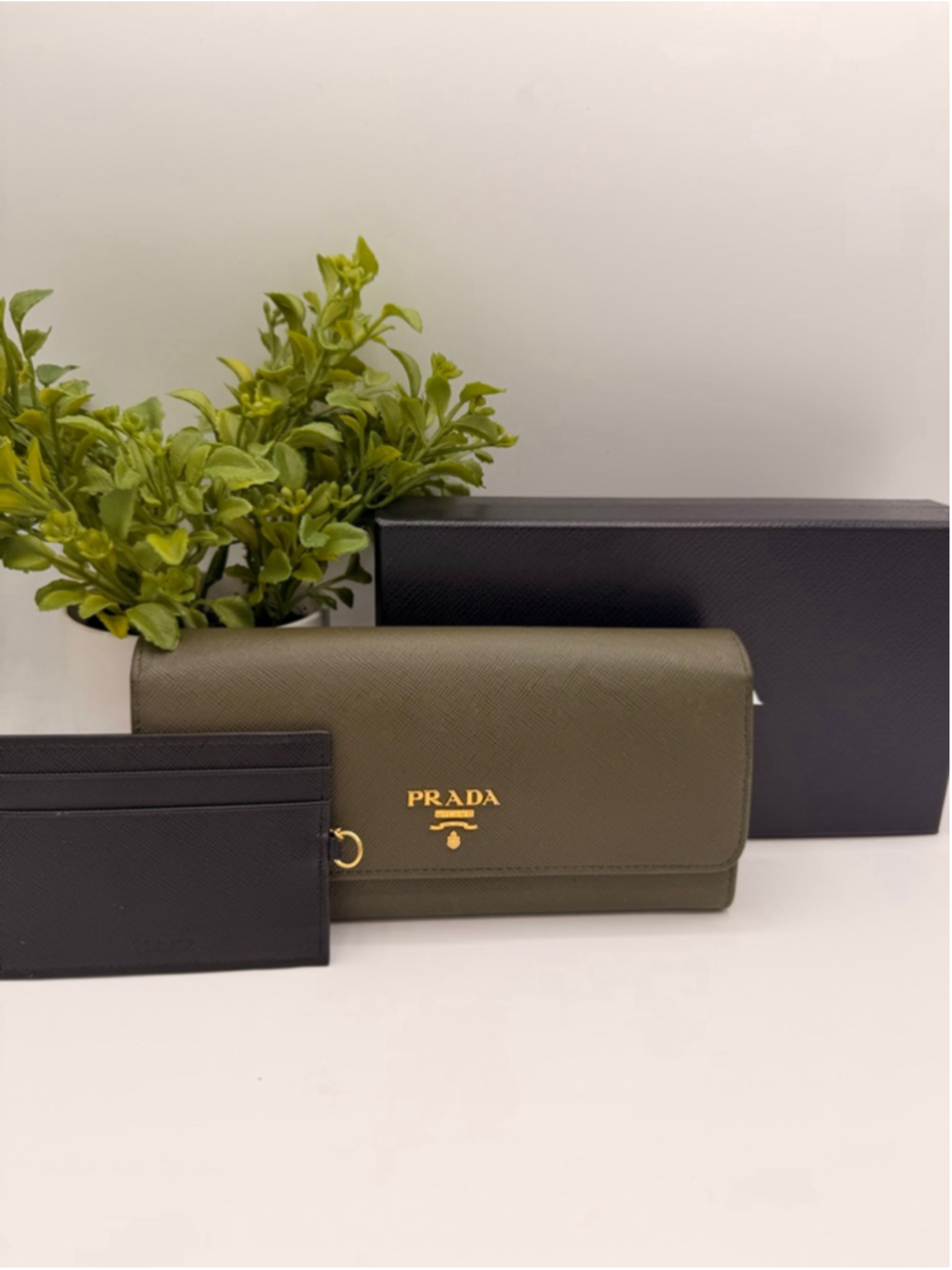 Prada Saffiano Leather Wallet with Box